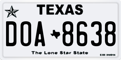 TX license plate DOA8638