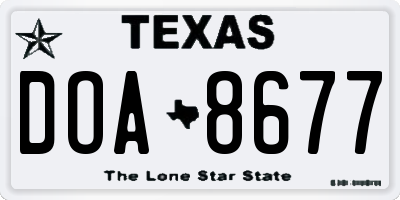 TX license plate DOA8677
