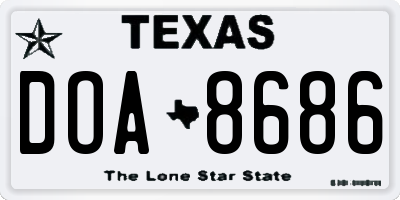 TX license plate DOA8686
