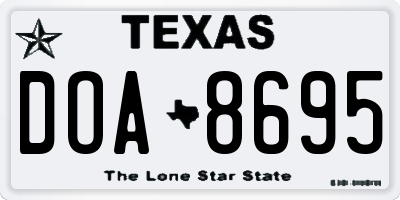 TX license plate DOA8695