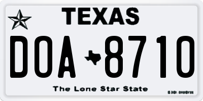 TX license plate DOA8710