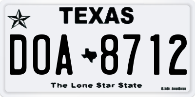 TX license plate DOA8712