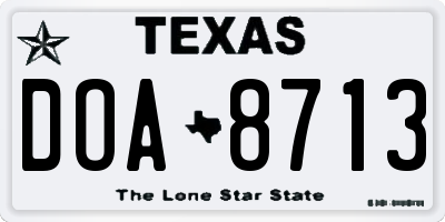 TX license plate DOA8713