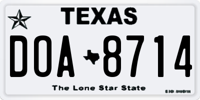 TX license plate DOA8714