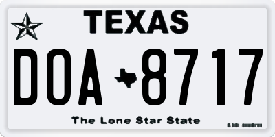 TX license plate DOA8717