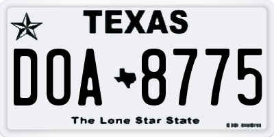 TX license plate DOA8775