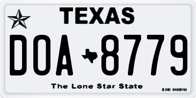 TX license plate DOA8779