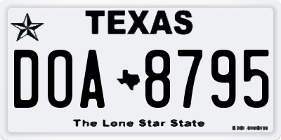 TX license plate DOA8795