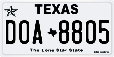 TX license plate DOA8805