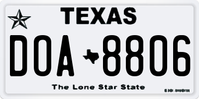 TX license plate DOA8806