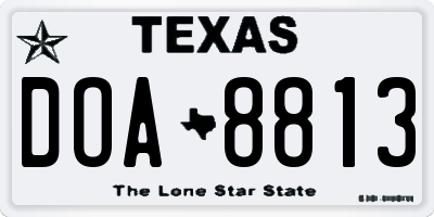 TX license plate DOA8813