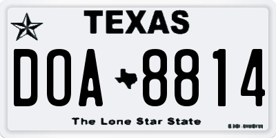 TX license plate DOA8814