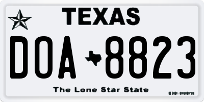 TX license plate DOA8823