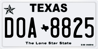 TX license plate DOA8825