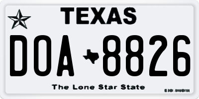 TX license plate DOA8826