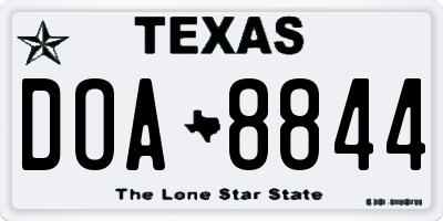 TX license plate DOA8844