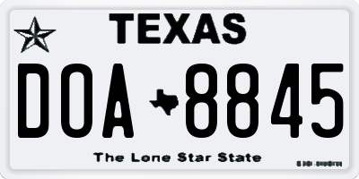 TX license plate DOA8845