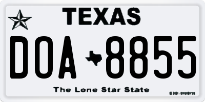 TX license plate DOA8855