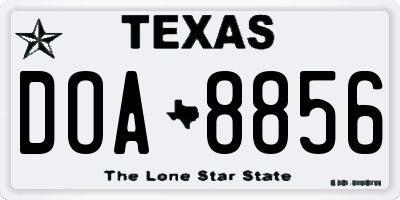 TX license plate DOA8856