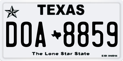 TX license plate DOA8859