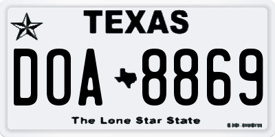 TX license plate DOA8869