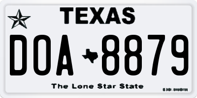 TX license plate DOA8879