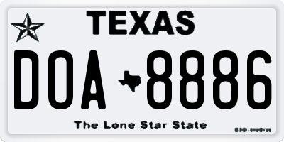 TX license plate DOA8886