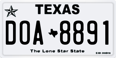 TX license plate DOA8891