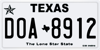 TX license plate DOA8912