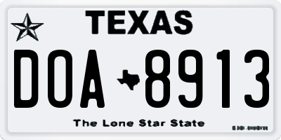 TX license plate DOA8913