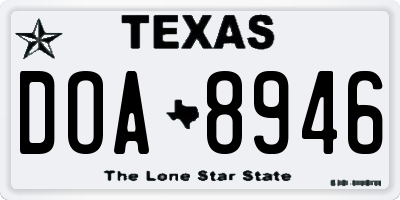 TX license plate DOA8946