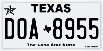 TX license plate DOA8955