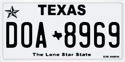 TX license plate DOA8969