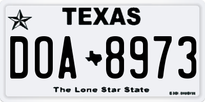 TX license plate DOA8973