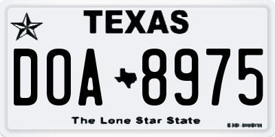 TX license plate DOA8975
