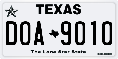 TX license plate DOA9010