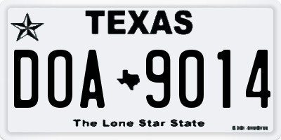 TX license plate DOA9014