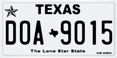 TX license plate DOA9015