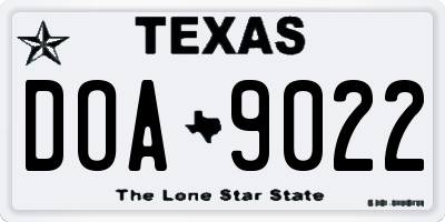 TX license plate DOA9022