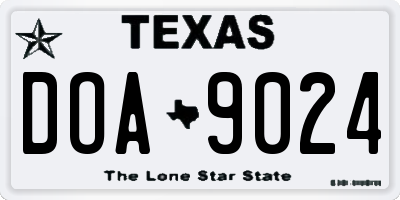 TX license plate DOA9024