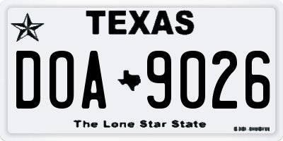 TX license plate DOA9026