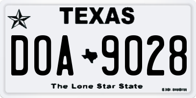 TX license plate DOA9028