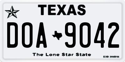 TX license plate DOA9042