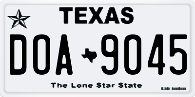 TX license plate DOA9045
