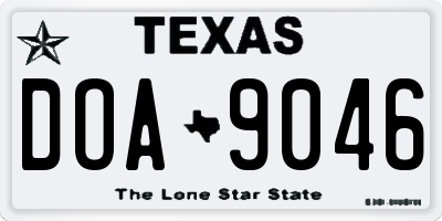 TX license plate DOA9046