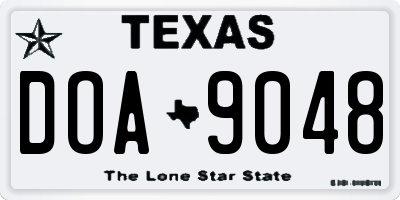 TX license plate DOA9048