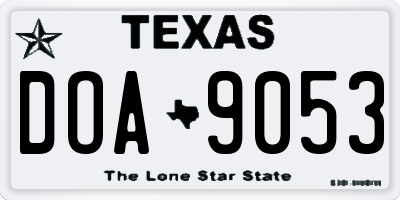 TX license plate DOA9053