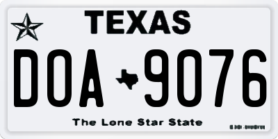 TX license plate DOA9076