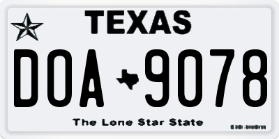 TX license plate DOA9078