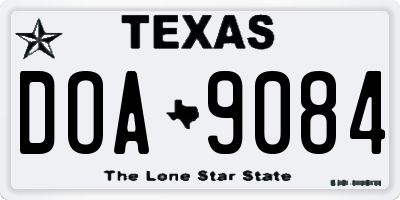 TX license plate DOA9084